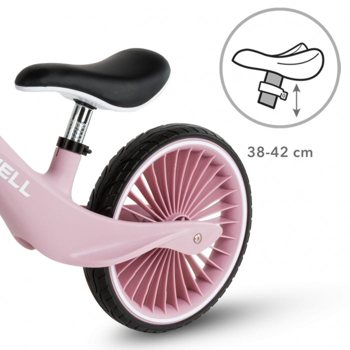 Bicicleta fara pedale, cadru nailon, roti PU, Kidwell NIX - Roz
