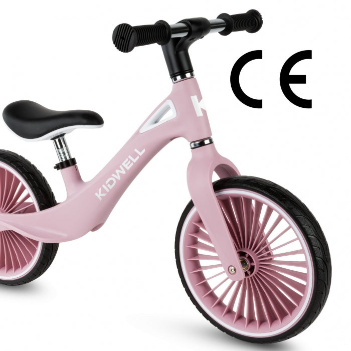 Bicicleta fara pedale, cadru nailon, roti PU, Kidwell NIX - Roz