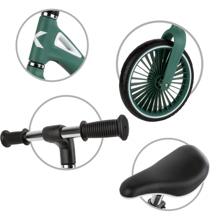 Bicicleta fara pedale, cadru nailon, roti PU, Kidwell NIX - Verde