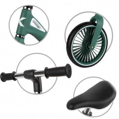 Bicicleta fara pedale, cadru nailon, roti PU, Kidwell NIX - Verde