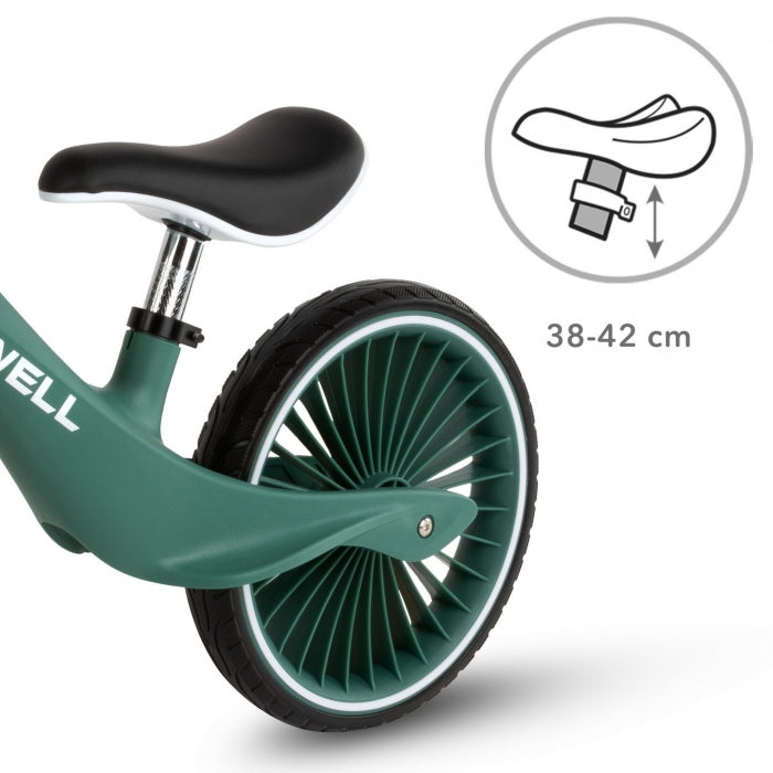 Bicicleta fara pedale, cadru nailon, roti PU, Kidwell NIX - Verde