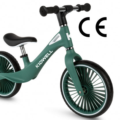 Bicicleta fara pedale, cadru nailon, roti PU, Kidwell NIX - Verde