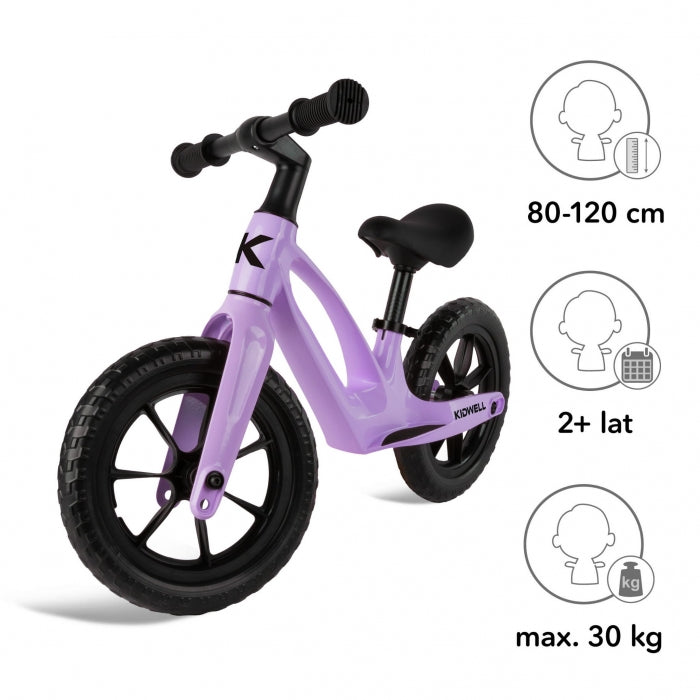 Bicicleta fara pedale, cadru magneziu, roti EVA, Kidwell VITO - Violet
