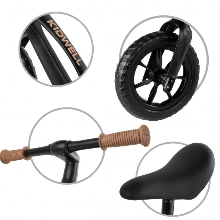 Bicicleta fara pedale, cadru magneziu, roti EVA, Kidwell VITO - Negru