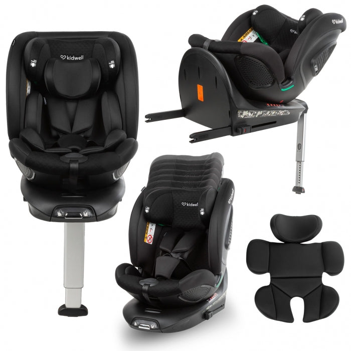 Scaun auto cu ISOFIX Kidwell GoCar, grupa 40-135 cm, i-Size, omologare R129 - Negru