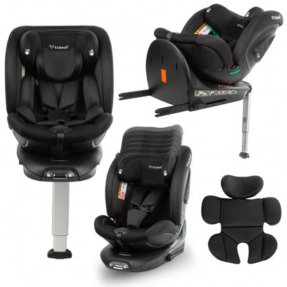 Scaun auto cu ISOFIX Kidwell GoCar, grupa 40-135 cm, i-Size, omologare R129 - Negru
