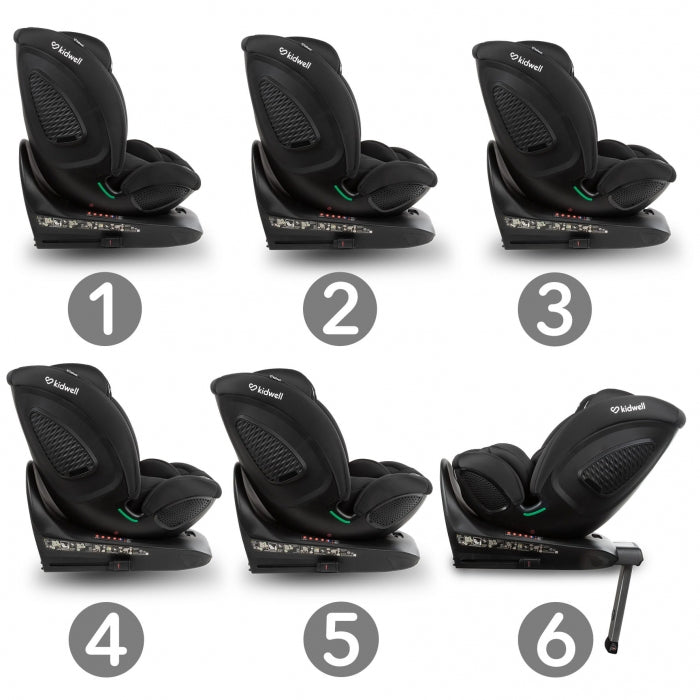 Scaun auto cu ISOFIX Kidwell GoCar, grupa 40-135 cm, i-Size, omologare R129 - Negru