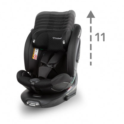 Scaun auto cu ISOFIX Kidwell GoCar, grupa 40-135 cm, i-Size, omologare R129 - Negru