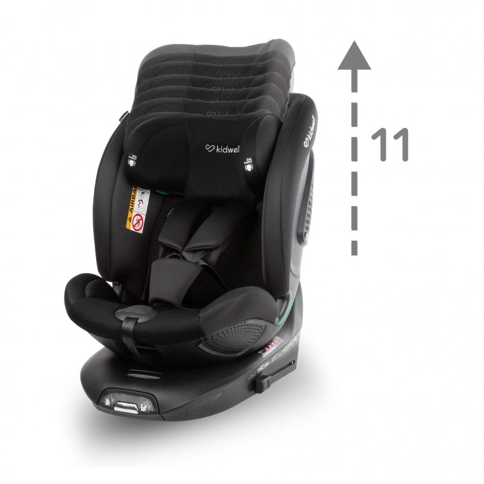 Scaun auto cu ISOFIX Kidwell GoCar, grupa 40-135 cm, i-Size, omologare R129 - Negru-Gri