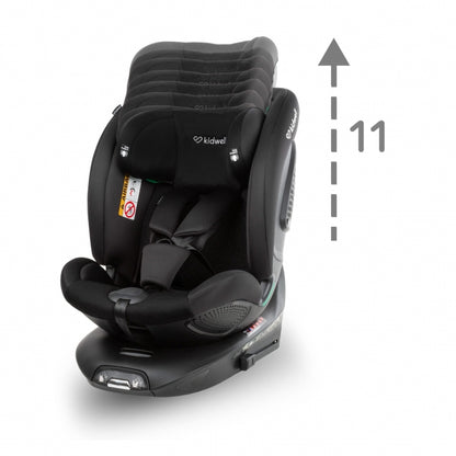 Scaun auto cu ISOFIX Kidwell GoCar, grupa 40-135 cm, i-Size, omologare R129 - Negru-Gri