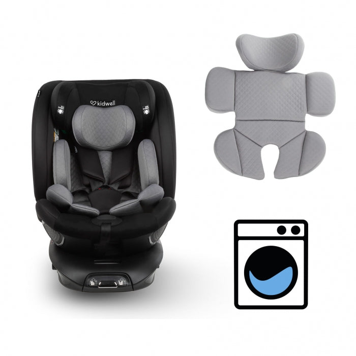 Scaun auto cu ISOFIX Kidwell GoCar, grupa 40-135 cm, i-Size, omologare R129 - Negru-Gri