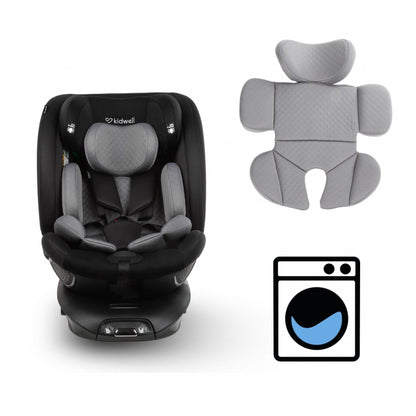 Scaun auto cu ISOFIX Kidwell GoCar, grupa 40-135 cm, i-Size, omologare R129 - Negru-Gri
