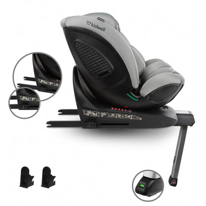 Scaun auto cu ISOFIX Kidwell GoCar, grupa 40-135 cm, i-Size, omologare R129 - Gri