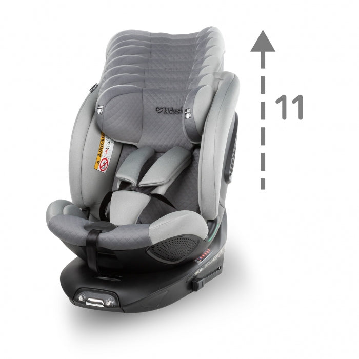 Scaun auto cu ISOFIX Kidwell GoCar, grupa 40-135 cm, i-Size, omologare R129 - Gri