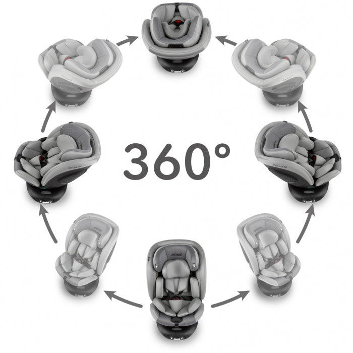 Scaun auto cu ISOFIX Kidwell GoCar, grupa 40-135 cm, i-Size, omologare R129 - Gri