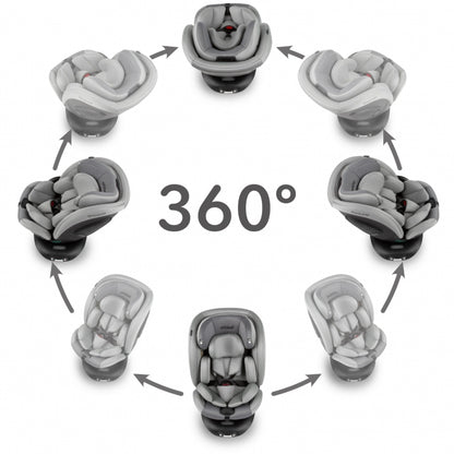 Scaun auto cu ISOFIX Kidwell GoCar, grupa 40-135 cm, i-Size, omologare R129 - Gri