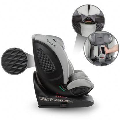 Scaun auto cu ISOFIX Kidwell GoCar, grupa 40-135 cm, i-Size, omologare R129 - Gri