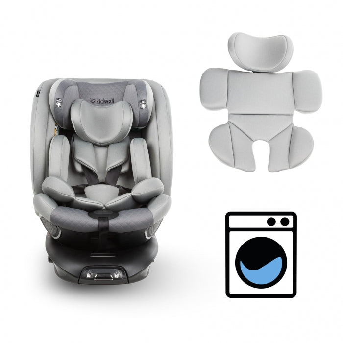 Scaun auto cu ISOFIX Kidwell GoCar, grupa 40-135 cm, i-Size, omologare R129 - Gri