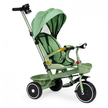 Tricicleta 2 in 1 pentru copii, scaun rotativ 360°, roti din spuma EVA, Ecotoys WQL-066-18 - Verde
