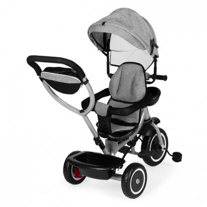 Tricicleta 2 in 1 pentru copii, scaun rotativ 360°, roti din spuma EVA, Ecotoys WQL-066-52 - Gri
