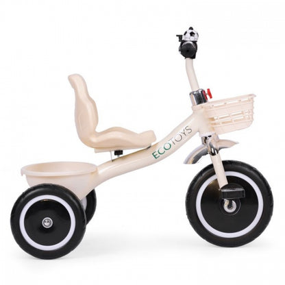 Tricicleta cu pedale pentru copii, roti din spuma EVA, Ecotoys WQL-1999 - Bej