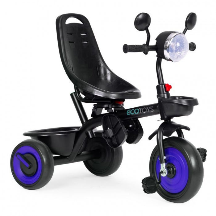 Tricicleta 3 in 1 pentru copii, scaun rotativ 360°, roti din spuma EVA, Ecotoys WQL-066-51 - Albastru