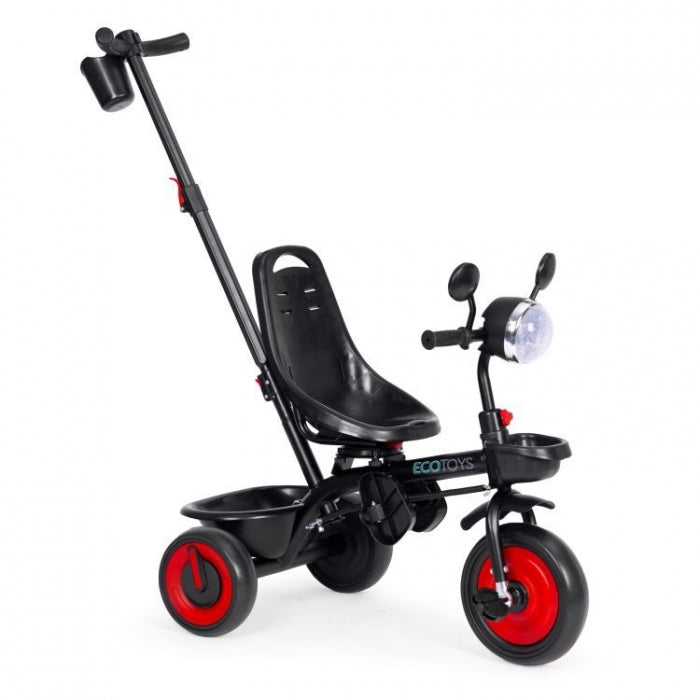 Tricicleta 3 in 1 pentru copii, scaun rotativ 360°, roti din spuma EVA, Ecotoys WQL-066-51 - Rosu