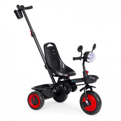 Tricicleta 3 in 1 pentru copii, scaun rotativ 360°, roti din spuma EVA, Ecotoys WQL-066-51 - Rosu
