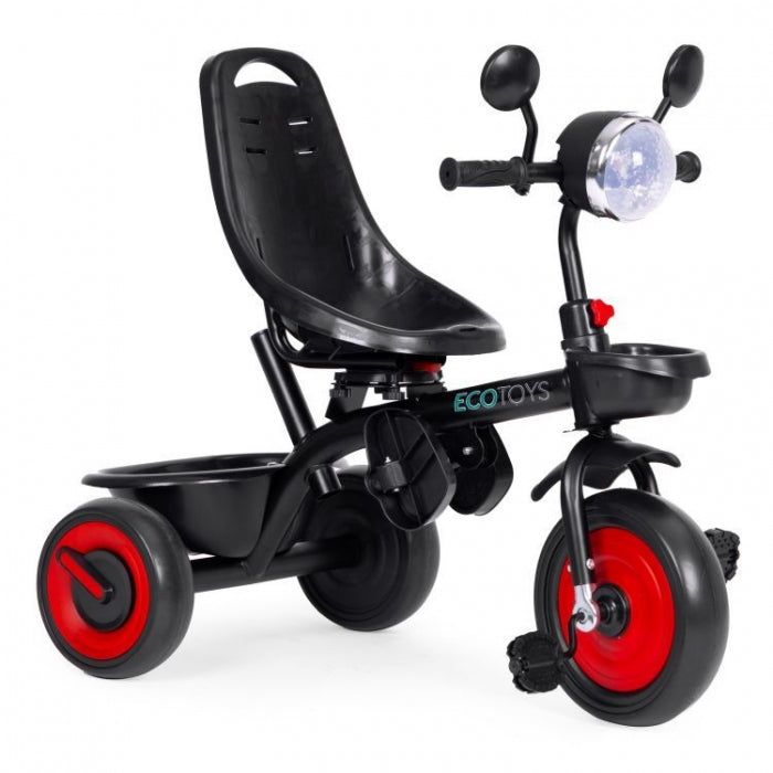 Tricicleta 3 in 1 pentru copii, scaun rotativ 360°, roti din spuma EVA, Ecotoys WQL-066-51 - Rosu