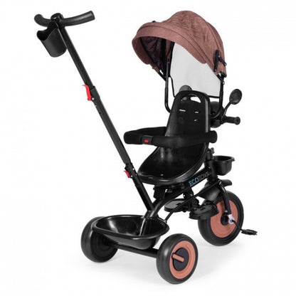 Tricicleta 3 in 1 pentru copii, scaun rotativ 360°, roti din spuma EVA, Ecotoys WQL-066-51 - Bej
