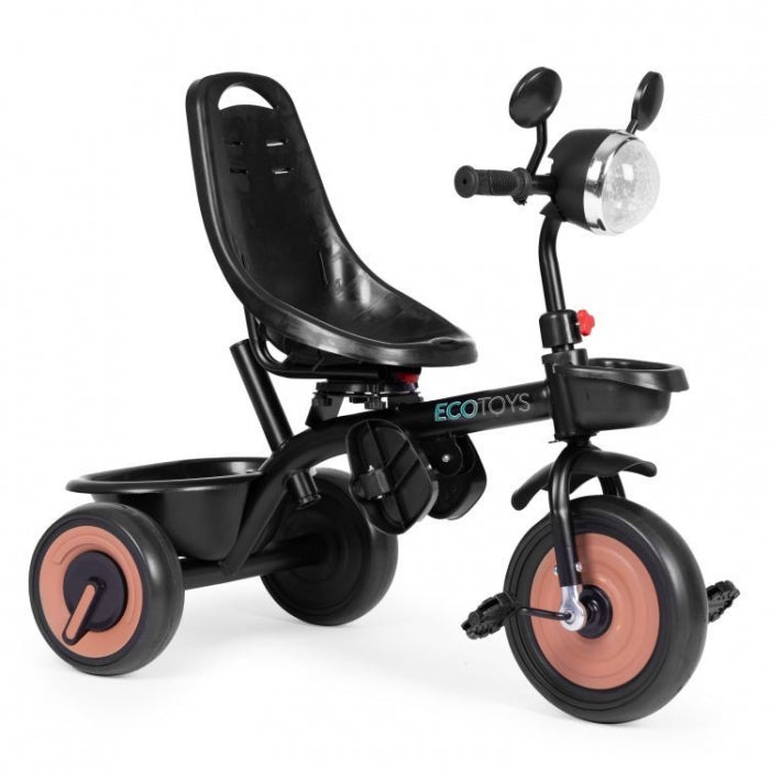 Tricicleta 3 in 1 pentru copii, scaun rotativ 360°, roti din spuma EVA, Ecotoys WQL-066-51 - Bej - Resigilat