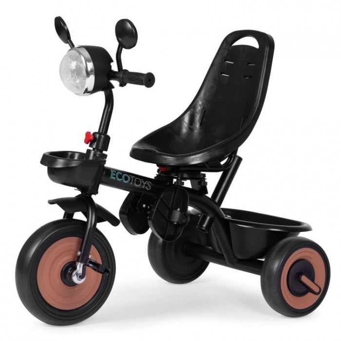 Tricicleta 3 in 1 pentru copii, scaun rotativ 360°, roti din spuma EVA, Ecotoys WQL-066-51 - Bej - Resigilat