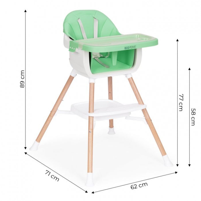 Scaun de masa 2 in 1 Ecotoys HC508 - Verde