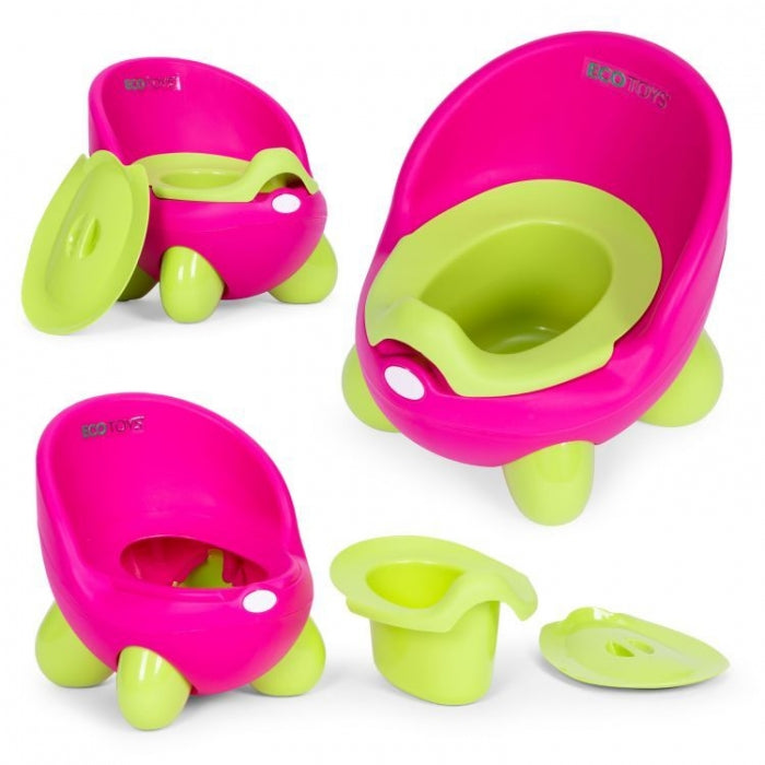 Olita pentru copii, insertie detasabila, picioare antiderapante Ecotoys PP112 - Roz-Verde