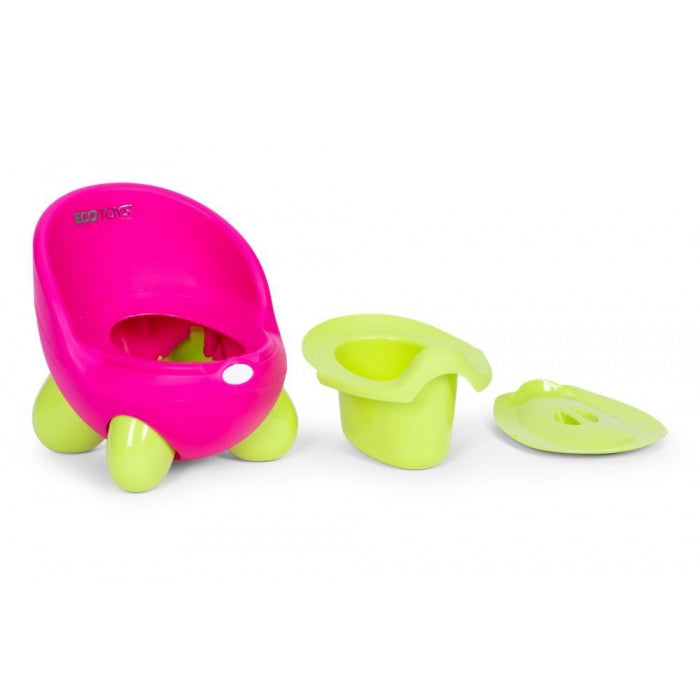 Olita pentru copii, insertie detasabila, picioare antiderapante Ecotoys PP112 - Roz-Verde