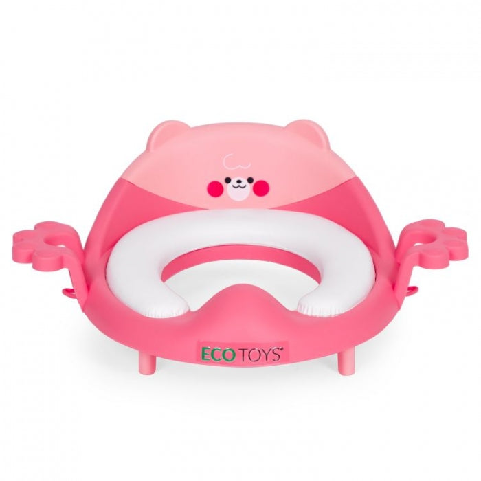 Reductor toaleta cu manere pentru copii Ecotoys PP104 - Roz