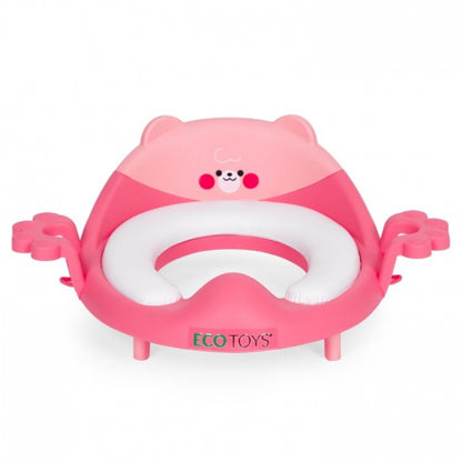 Reductor toaleta cu manere pentru copii Ecotoys PP104 - Roz