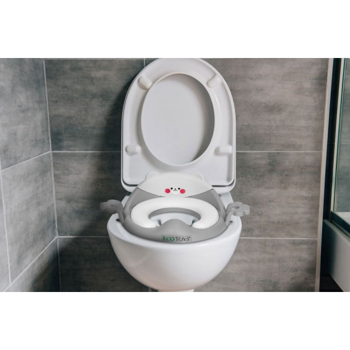 Reductor toaleta cu manere pentru copii Ecotoys PP104 - Gri
