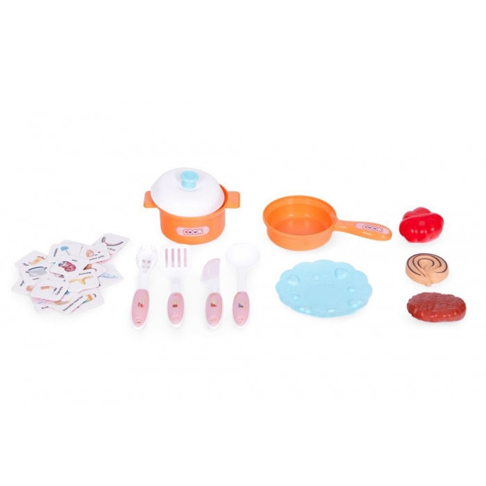 Bucatarie pentru copii cu sunete si accesorii Ecotoys 65T-1 - Bleumarin