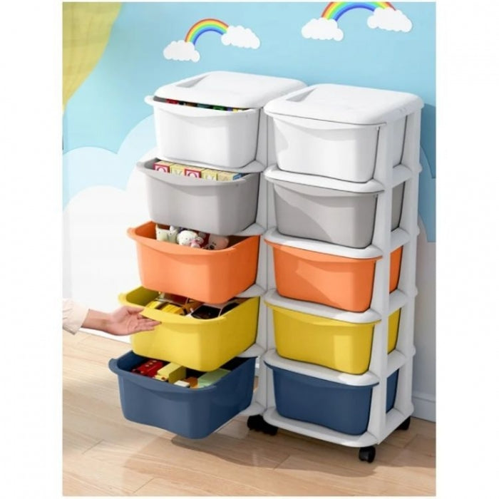 Raft cu 5 compartimente pentru depozitarea diverselor obiecte ModernHome PO08 - Multicolor