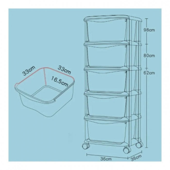 Raft cu 5 compartimente pentru depozitarea diverselor obiecte ModernHome PO08 - Multicolor