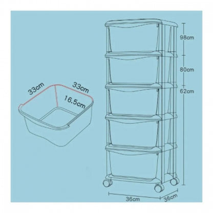 Raft cu 5 compartimente pentru depozitarea diverselor obiecte ModernHome PO08 - Multicolor