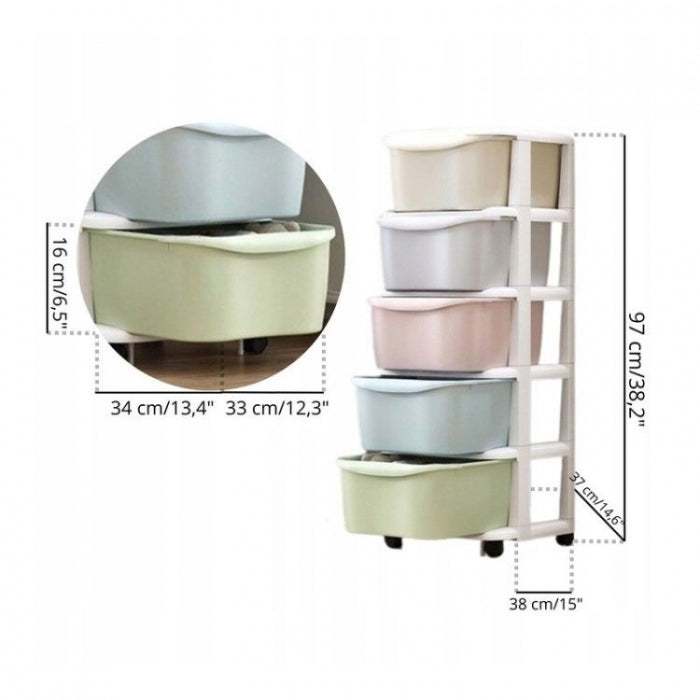 Raft cu 5 compartimente pentru depozitarea diverselor obiecte ModernHome PO10 - Multicolor