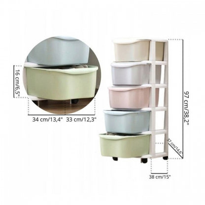 Raft cu 5 compartimente pentru depozitarea diverselor obiecte ModernHome PO10 - Multicolor