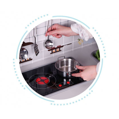 Bucatarie din lemn pentru copii cu accesorii, 70 x 30 x 93 cm, Ecotoys TL403005