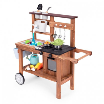 Bucatarie de exterior din lemn pentru copii, 89 x 31 x 80.5 cm, Ecotoys TL814004