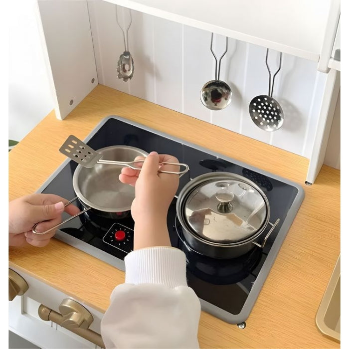 Bucatarie mare din lemn pentru copii cu accesorii, 70 x 30 x 93.5 cm, Ecotoys 7275