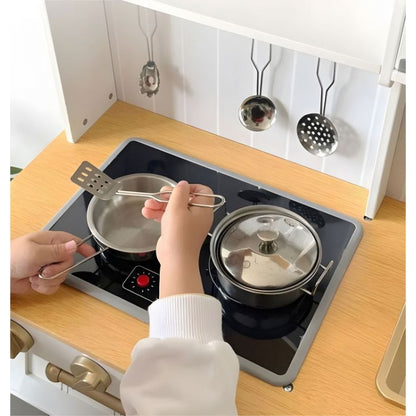 Bucatarie mare din lemn pentru copii cu accesorii, 70 x 30 x 93.5 cm, Ecotoys 7275