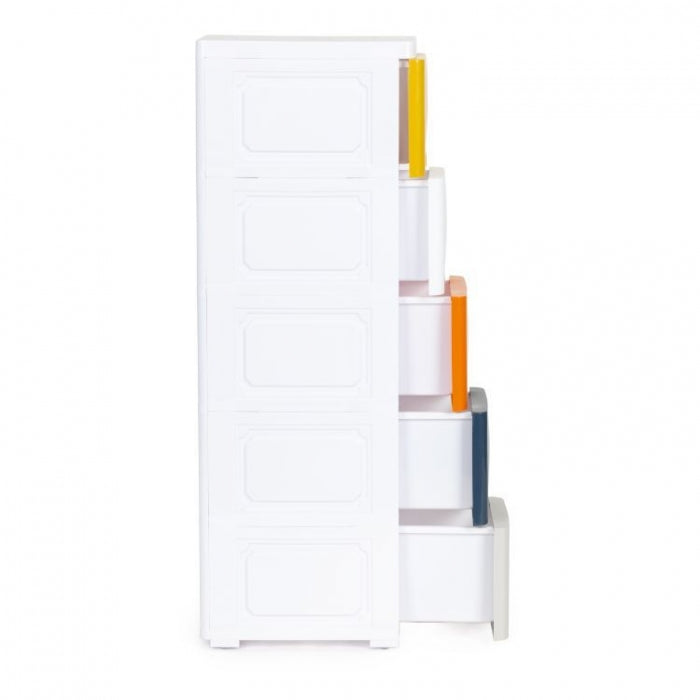 Raft pe roti cu 5 compartimente pentru depozitarea jucariilor ModernHome - Multicolor