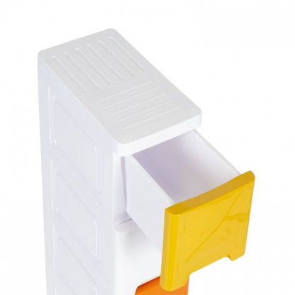 Raft pe roti cu 5 compartimente pentru depozitarea jucariilor ModernHome - Multicolor